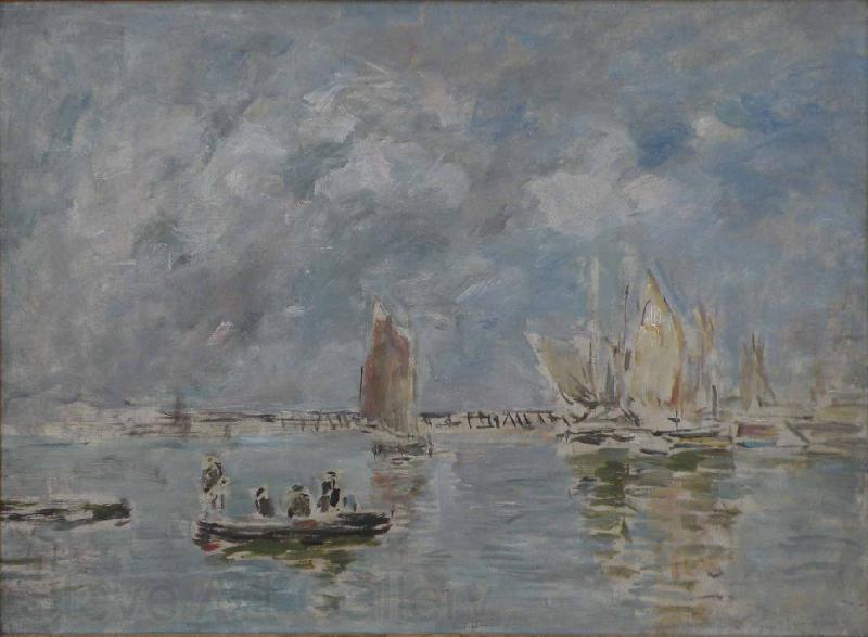 Eugene Boudin Barques et estacade France oil painting art